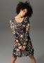 Aniston CASUAL Jerseyjurk met bloemenprint of in uni-zwart - Thumbnail 1