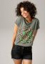 Aniston CASUAL T-shirt met smiley print in animal look op de voorkant - Thumbnail 1