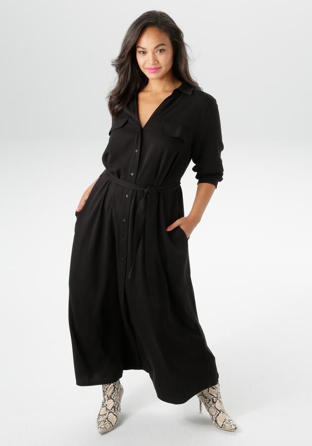 Aniston PLUS Blousejurk doorgeknoopte jurk van soepel vallende viscose nieuwe collectie - Foto 7