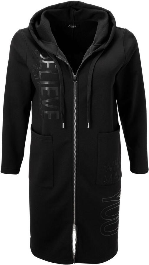 Aniston PLUS Capuchonsweatvest met geweldige ton-sur-ton print nieuwe collectie - Foto 9