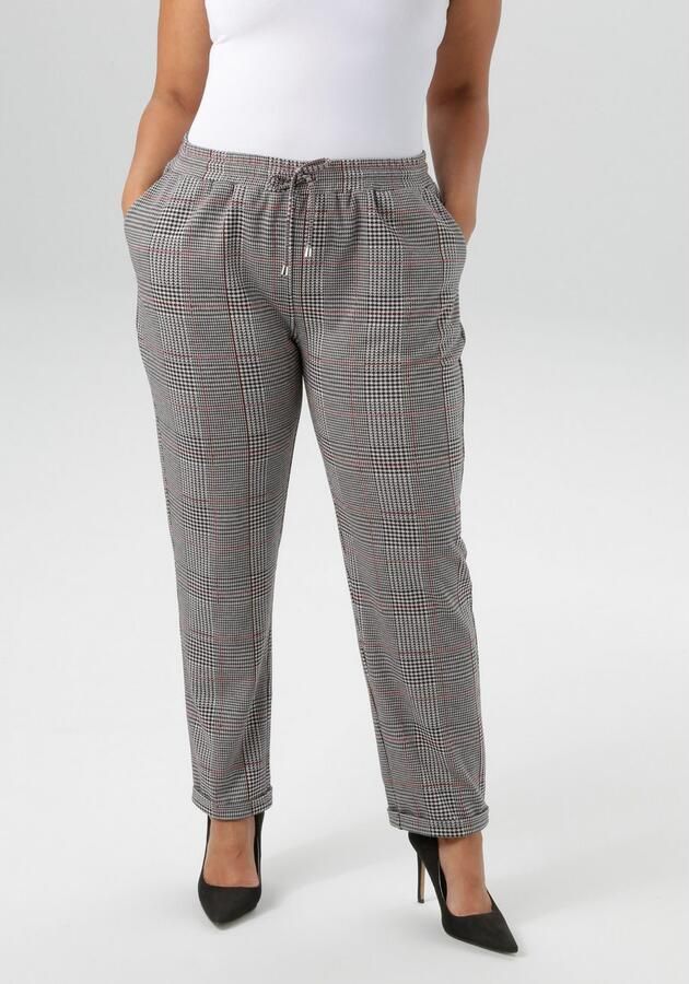 Aniston PLUS Comfortbroek in trendy ruitdessin nieuwe collectie - Foto 3