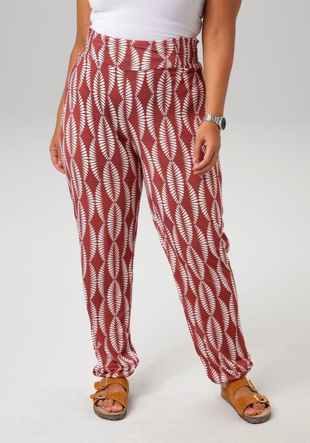 Aniston PLUS Comfortbroek met grafische bladeren bedrukt - Foto 3