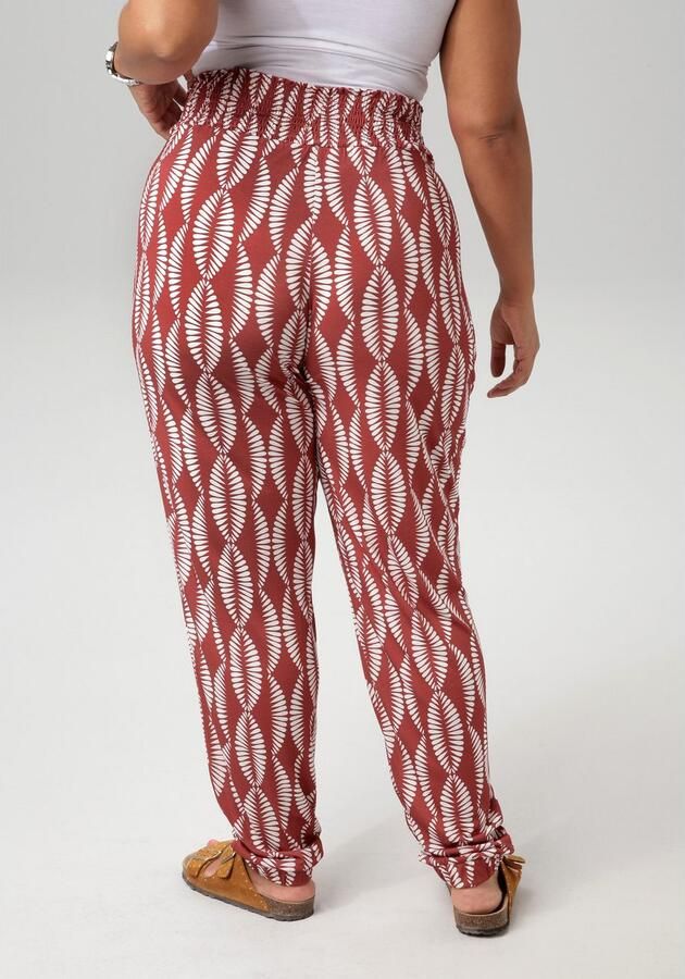 Aniston PLUS Comfortbroek met grafische bladeren bedrukt - Foto 4