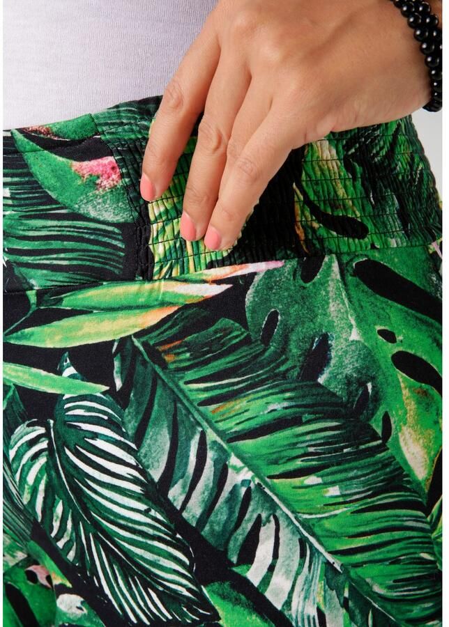 Aniston PLUS Comfortbroek met kleurrijke tropische bladeren bedrukt - Foto 2