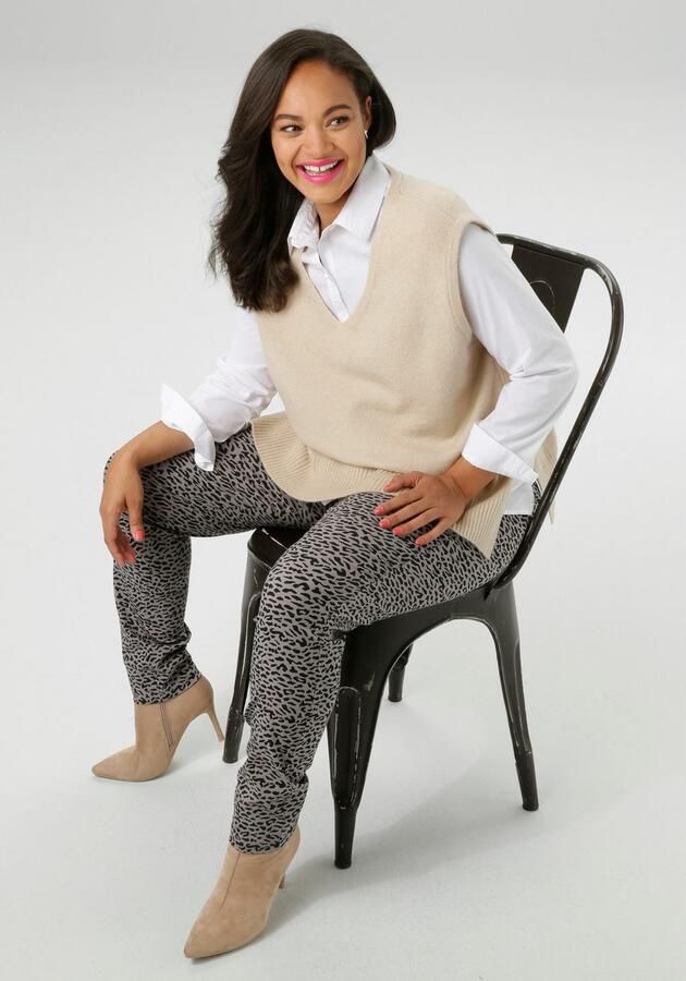 Aniston PLUS Comfortbroek met trendy animal-print nieuwe collectie - Foto 5