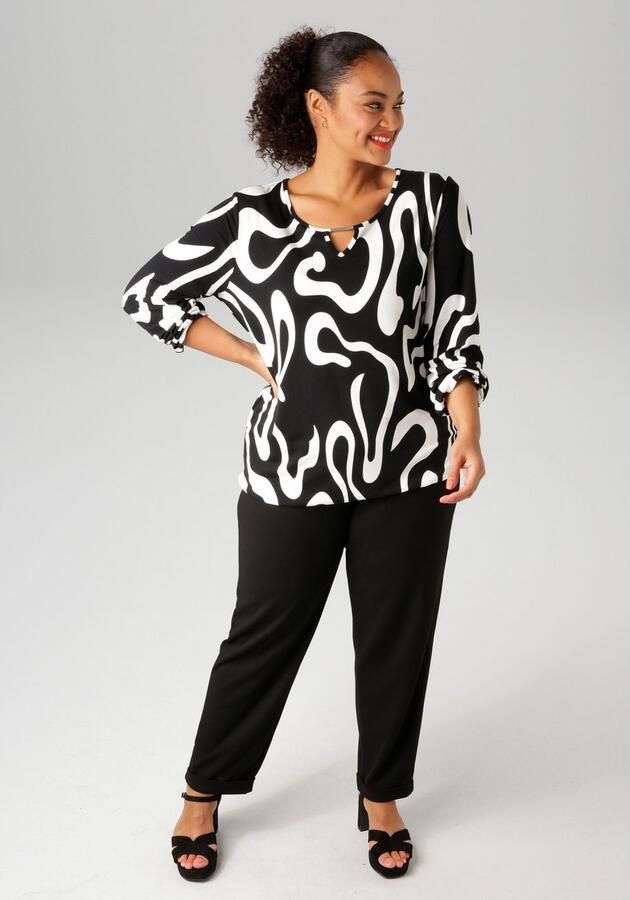 Aniston PLUS Comfortbroek van elastische scuba-crepé kwaliteit - Foto 4