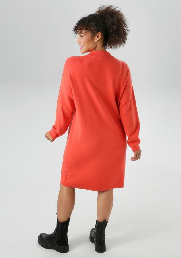 Aniston PLUS Gebreide jurk met staande kraag en ritssluiting nieuwe collectie - Foto 4