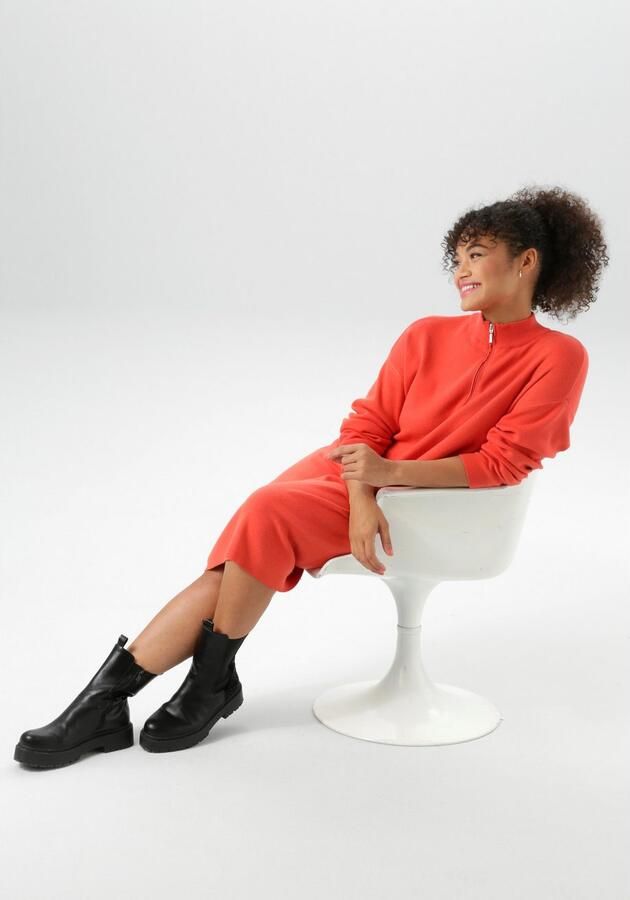 Aniston PLUS Gebreide jurk met staande kraag en ritssluiting nieuwe collectie - Foto 5