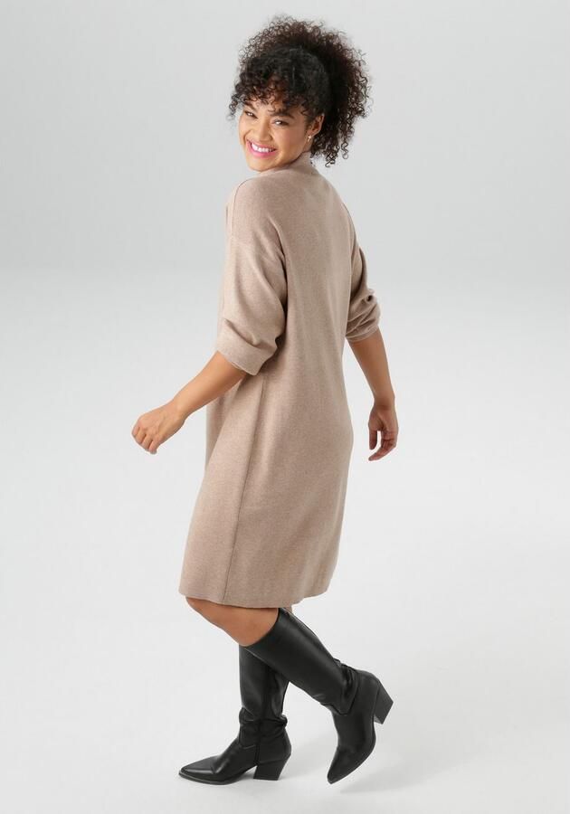 Aniston PLUS Gebreide jurk met staande kraag en ritssluiting nieuwe collectie - Foto 3