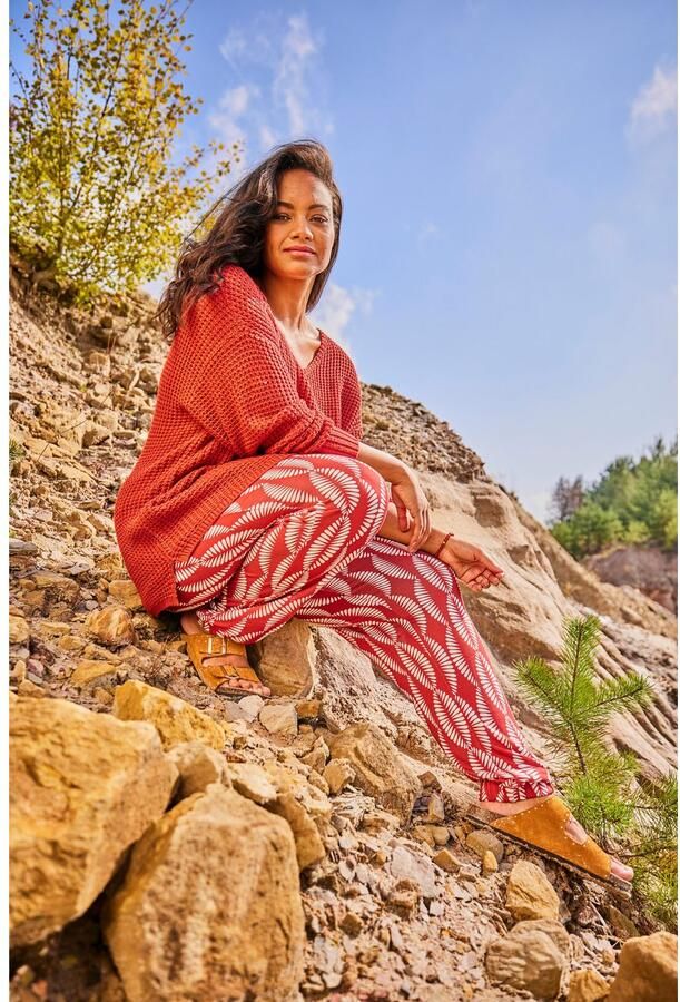 Aniston PLUS Comfortbroek met grafische bladeren bedrukt - Foto 9