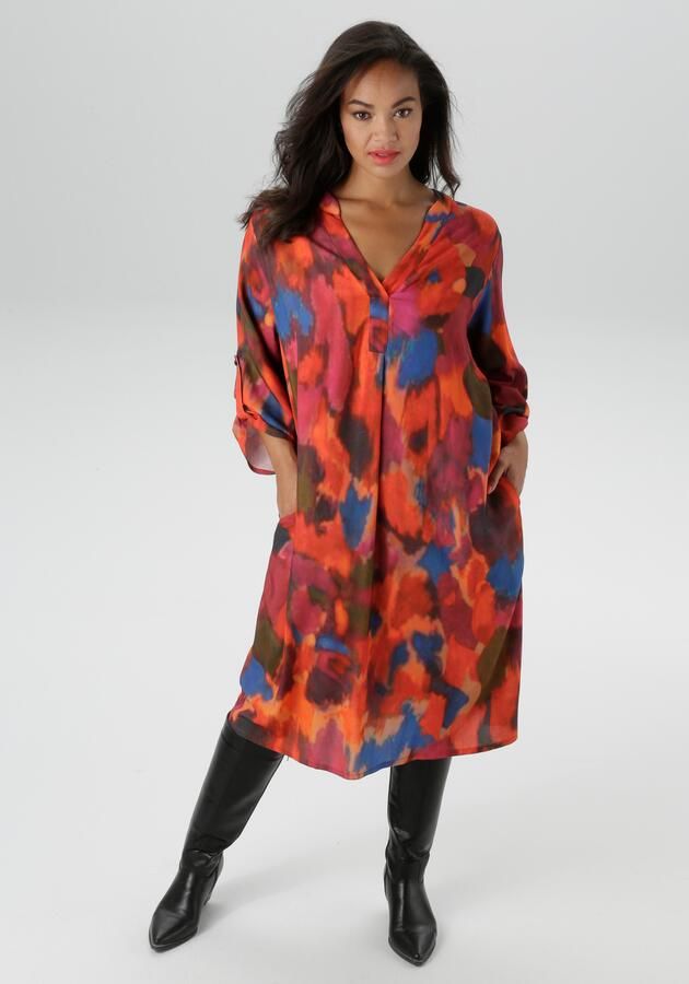 Aniston PLUS Gedessineerde jurk extravagante grafische print nieuwe collectie - Foto 7