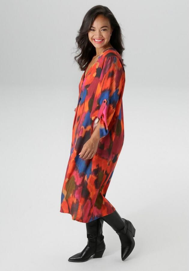 Aniston PLUS Gedessineerde jurk extravagante grafische print nieuwe collectie - Foto 4