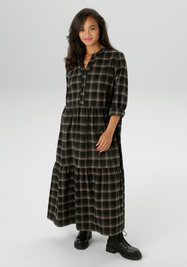 Aniston PLUS Geruite jurk van zacht flanel met ruit nieuwe collectie - Foto 7