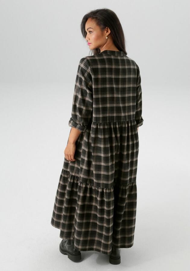 Aniston PLUS Geruite jurk van zacht flanel met ruit nieuwe collectie - Foto 3