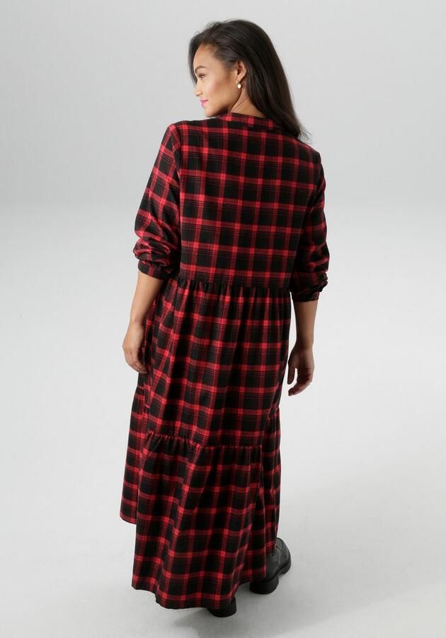 Aniston PLUS Geruite jurk van zacht flanel met ruit nieuwe collectie - Foto 4