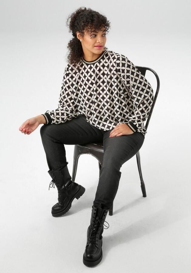 Aniston PLUS Shirtblouse in crêpekwaliteit nieuwe collectie - Foto 5