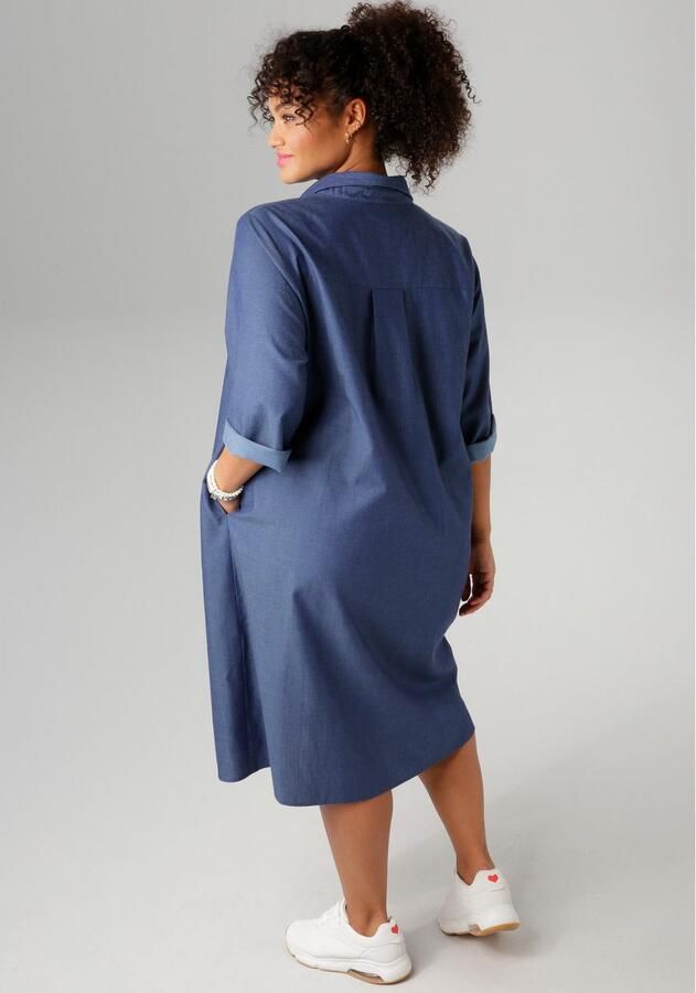 Aniston PLUS Jeans jurk met overhemdkraag - Foto 2