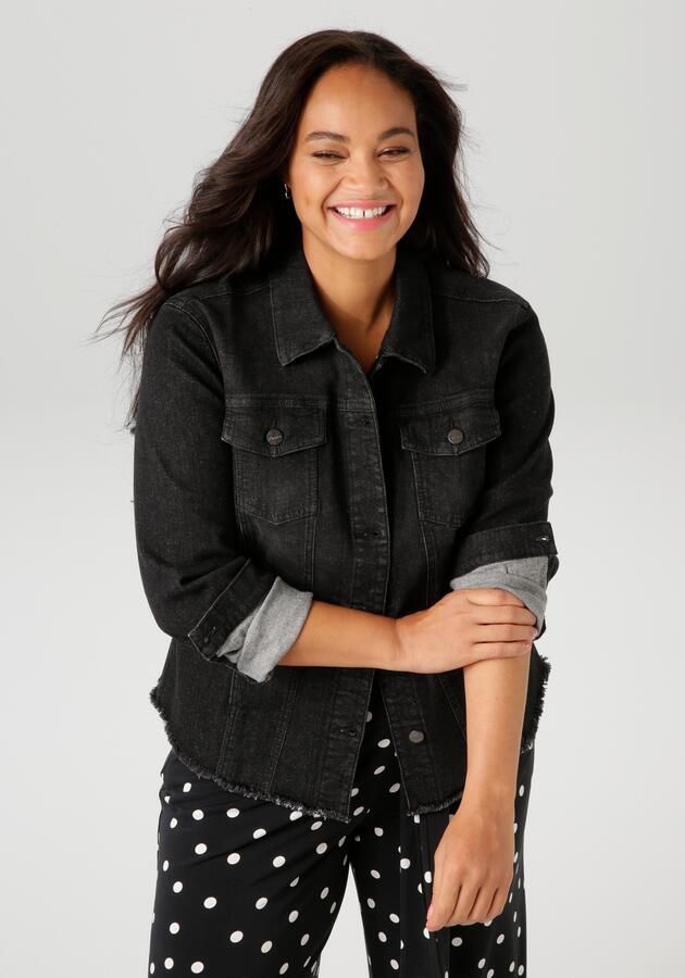 Aniston PLUS Jeansjack met gerafelde zoom - Foto 7