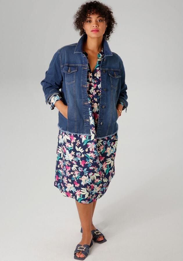 Aniston PLUS Jeansjack met gerafelde zoom - Foto 6