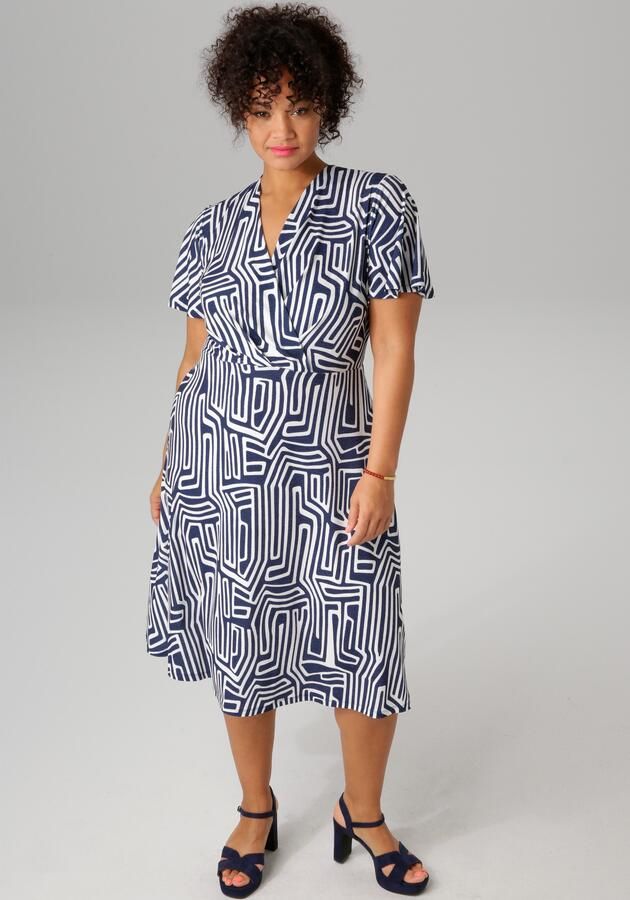 Aniston PLUS Jerseyjurk met v-hals in wikkel-look - Foto 7