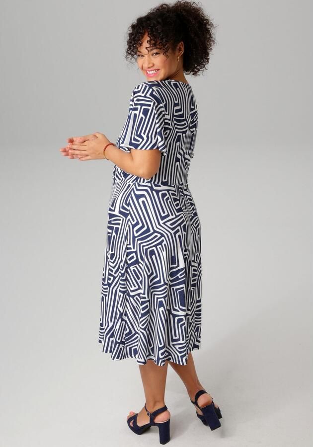 Aniston PLUS Jerseyjurk met v-hals in wikkel-look - Foto 4