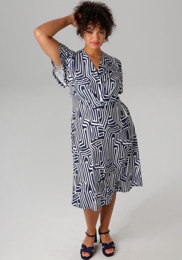 Aniston PLUS Jerseyjurk met v-hals in wikkel-look - Foto 5