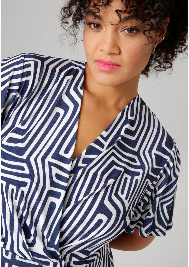 Aniston PLUS Jerseyjurk met v-hals in wikkel-look - Foto 2