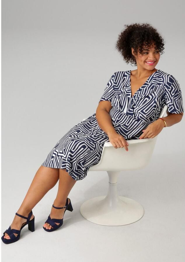 Aniston PLUS Jerseyjurk met v-hals in wikkel-look - Foto 3