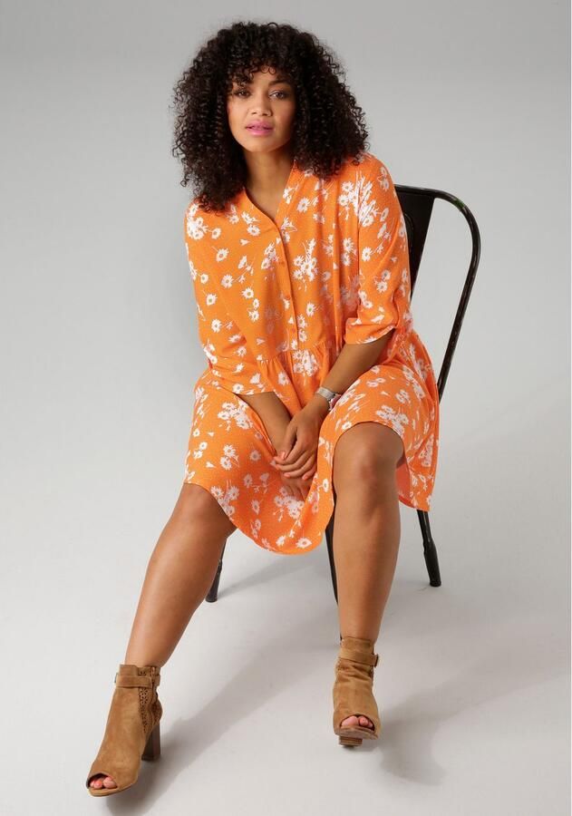 Aniston PLUS Lange blouse met bloemen en kleine stippen bedrukt - Foto 3