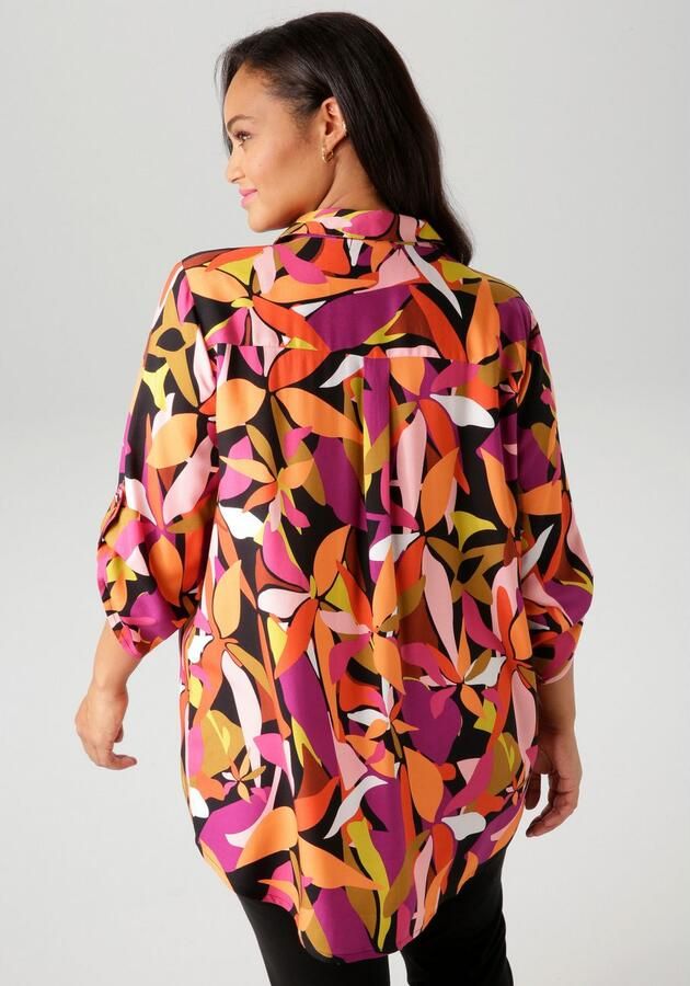 Aniston PLUS Lange blouse met grootvlak bladeren bedrukt - Foto 6