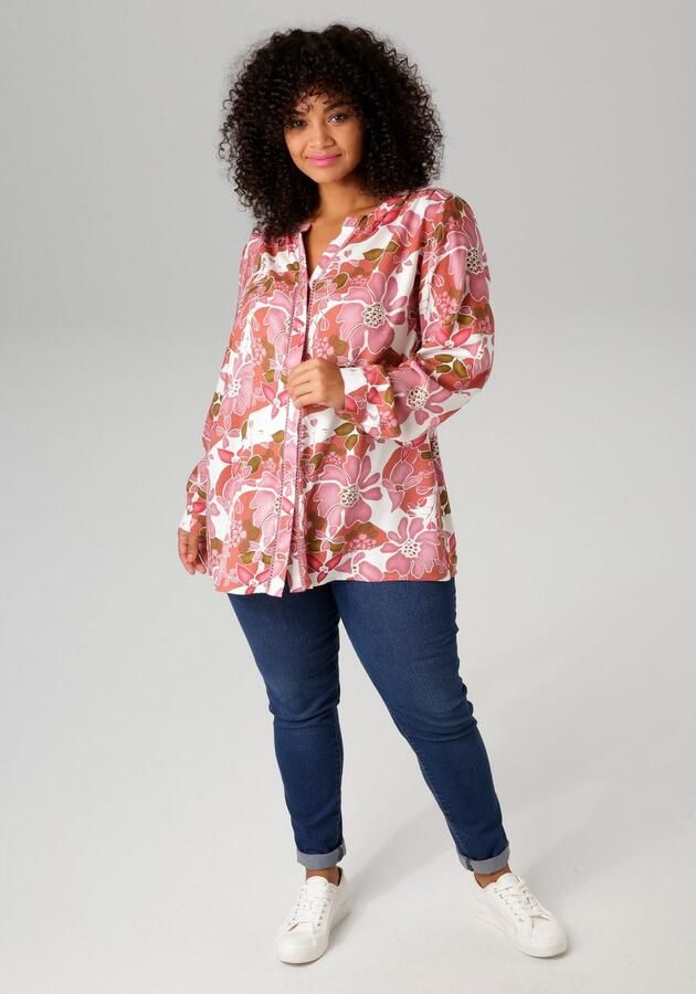 Aniston PLUS Lange blouse met haakapplicatie langs de knoopsluiting - Foto 3