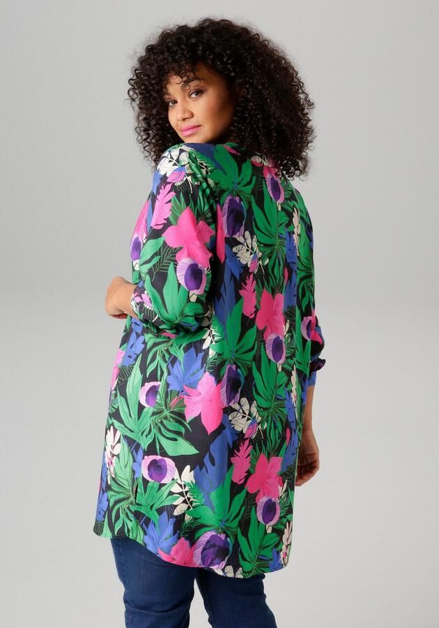 Aniston PLUS Lange blouse met tropische bloemen en bladeren bedrukt - Foto 3