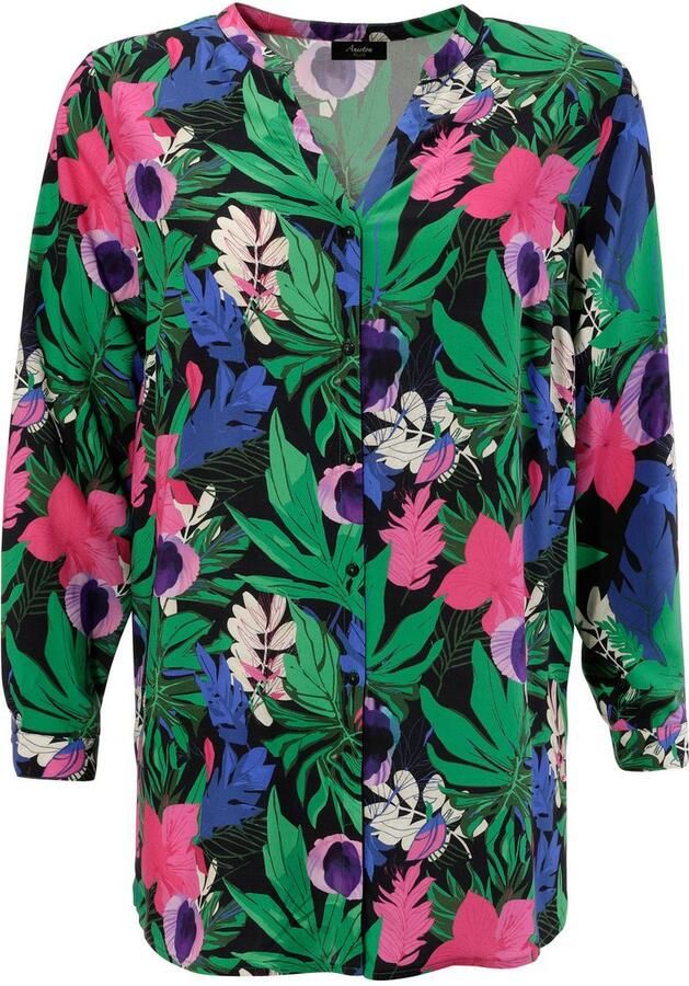 Aniston PLUS Lange blouse met tropische bloemen en bladeren bedrukt - Foto 5