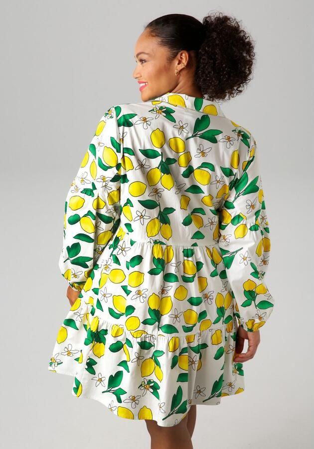 Aniston PLUS Lange tuniek in uni kleuren of met citroenprint - Foto 5