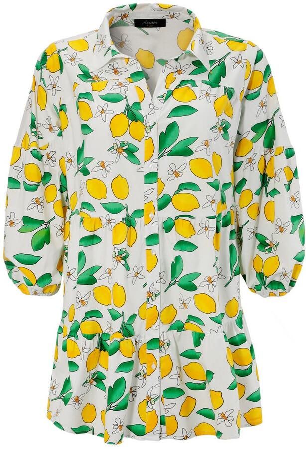 Aniston PLUS Lange tuniek in uni kleuren of met citroenprint - Foto 6