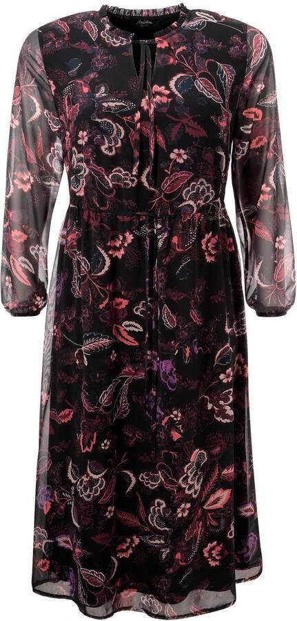 Aniston PLUS Maxi-jurk in chiffon met bloe print nieuwe collectie - Foto 8