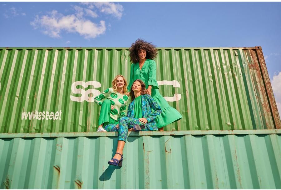 Aniston SELECTED Jerseyblazer met grootvlak en abstract bladerenpatroon