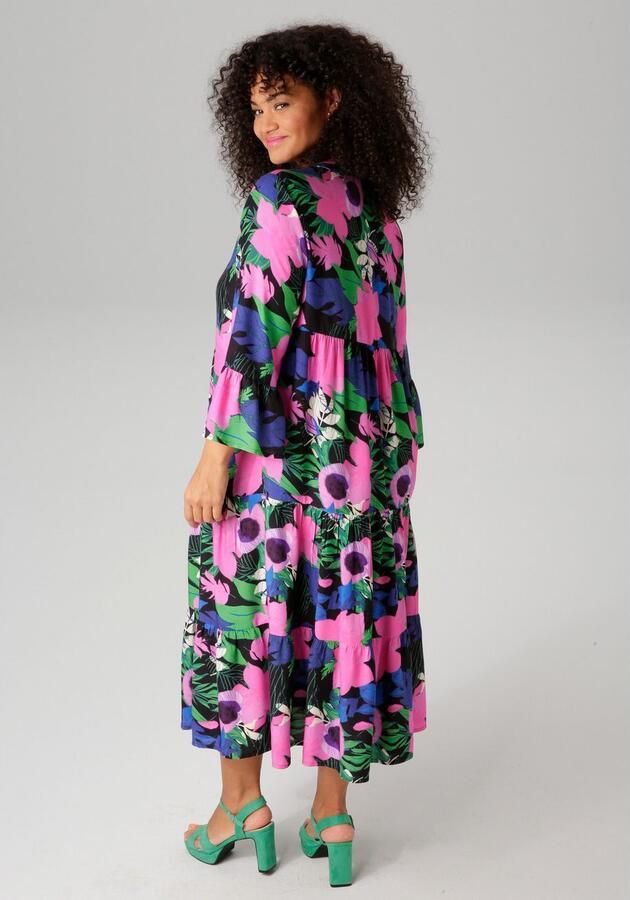 Aniston PLUS Midi-jurk met kleurrijke grootbloemige druk - Foto 3