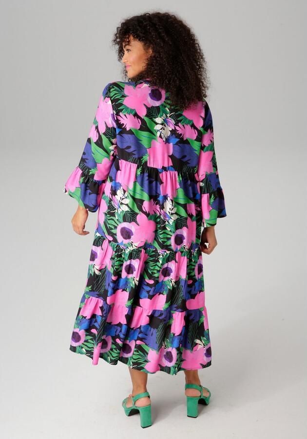 Aniston PLUS Midi-jurk met kleurrijke grootbloemige druk - Foto 4