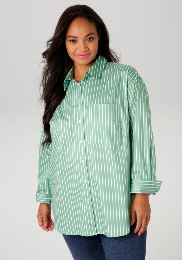 Aniston PLUS Overhemdblouse in 2 verschillende strepen-dessins - Foto 7