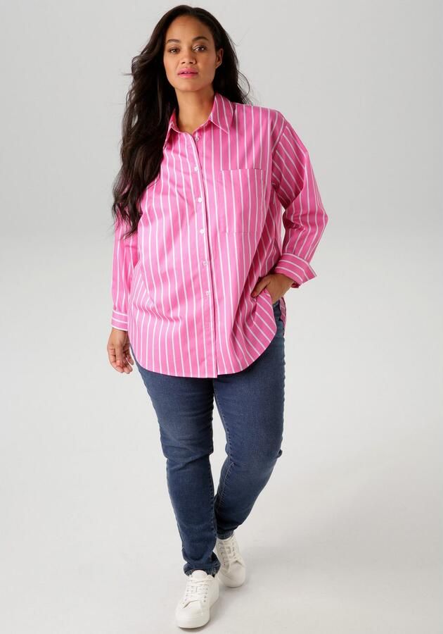 Aniston PLUS Overhemdblouse in 2 verschillende strepen-dessins - Foto 5