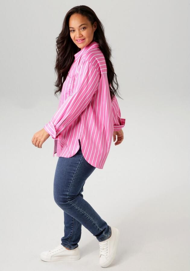 Aniston PLUS Overhemdblouse in 2 verschillende strepen-dessins - Foto 6