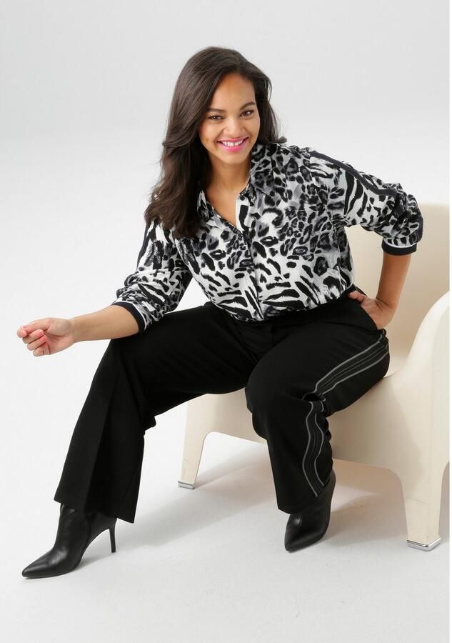 Aniston PLUS Pantalon met trendy tape op de zijnaden nieuwe collectie - Foto 3