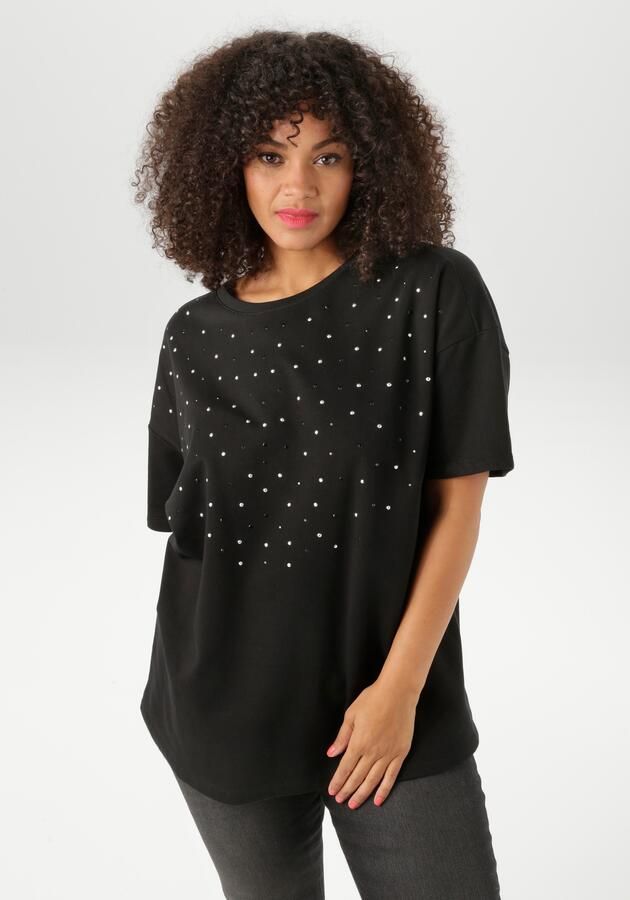 Aniston PLUS Shirt met korte mouwen versierd met applicatie van studs nieuwe collectie - Foto 7