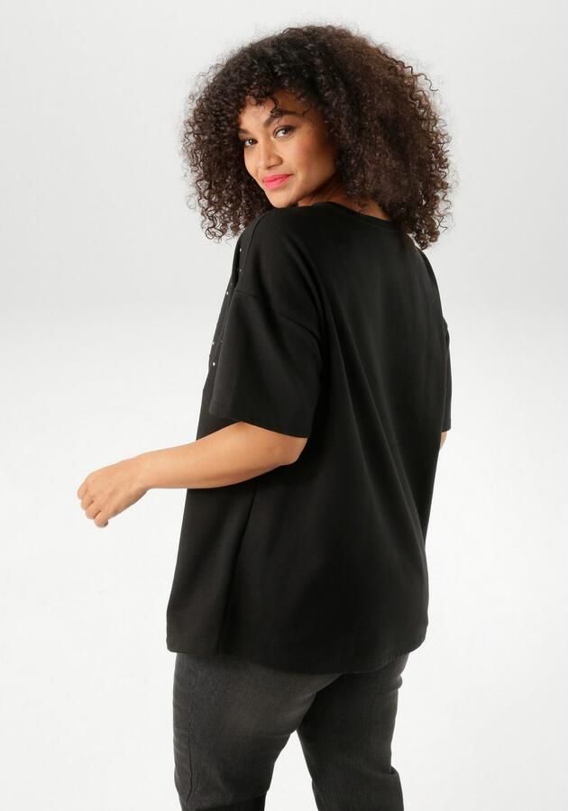 Aniston PLUS Shirt met korte mouwen versierd met applicatie van studs nieuwe collectie - Foto 4