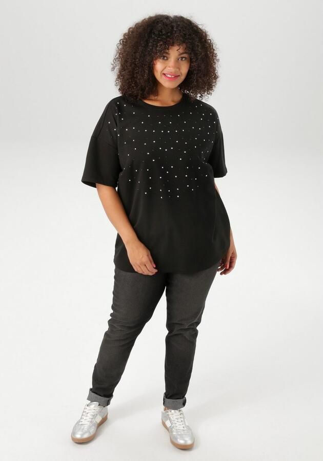 Aniston PLUS Shirt met korte mouwen versierd met applicatie van studs nieuwe collectie - Foto 5