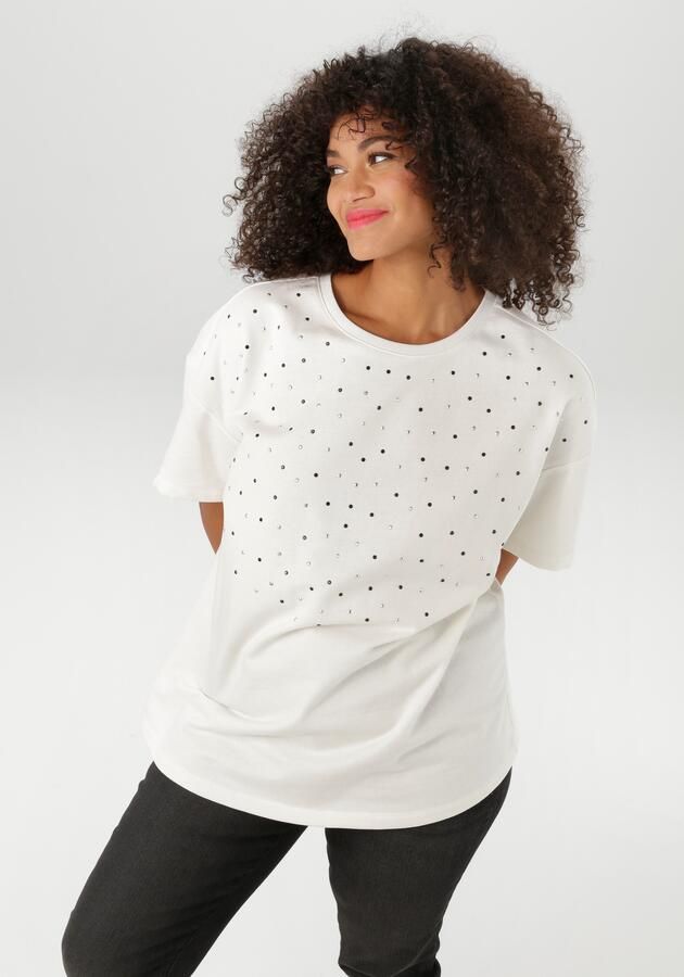 Aniston PLUS Shirt met korte mouwen versierd met applicatie van studs nieuwe collectie - Foto 7