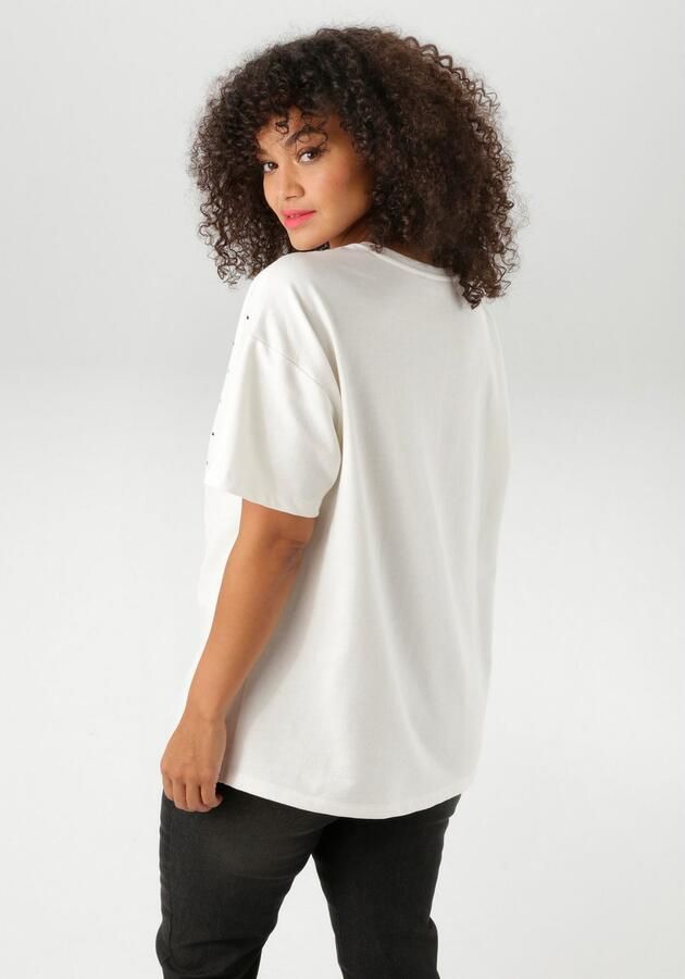 Aniston PLUS Shirt met korte mouwen versierd met applicatie van studs nieuwe collectie - Foto 4