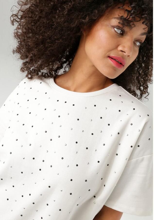 Aniston PLUS Shirt met korte mouwen versierd met applicatie van studs nieuwe collectie - Foto 3