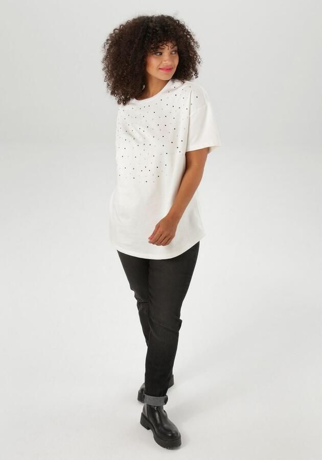 Aniston PLUS Shirt met korte mouwen versierd met applicatie van studs nieuwe collectie - Foto 5